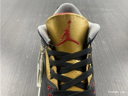 CK9246- Retro SoftTouch 3 3832 Jordan Black Gold Cement 1014